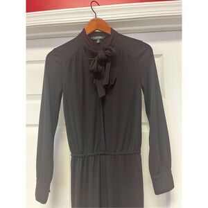 Lauren Ralph Lauren Black Secretary Bow Jumpsuit sz S EUC